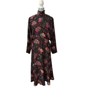 Norma Walters Womens Floral Silk Maxi Dress Size 8 Formal Party Vintage